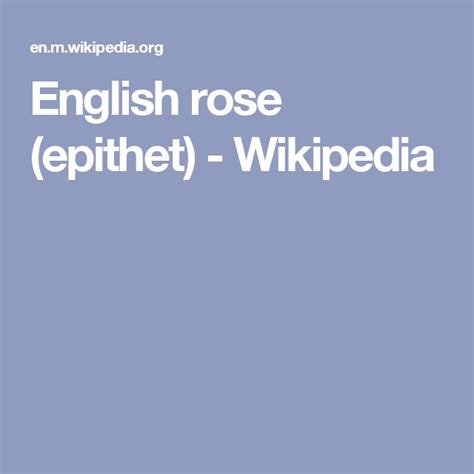 english rose epithet.